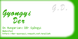 gyongyi der business card