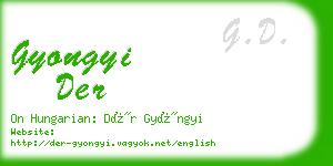 gyongyi der business card